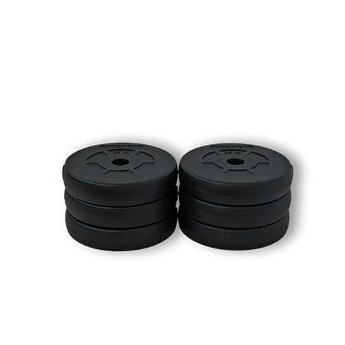 GazoFitness® 6x 2,5 kg závažie, celková hmotnosť 15 kg, čierne, pre domáce fitness a cvičenie