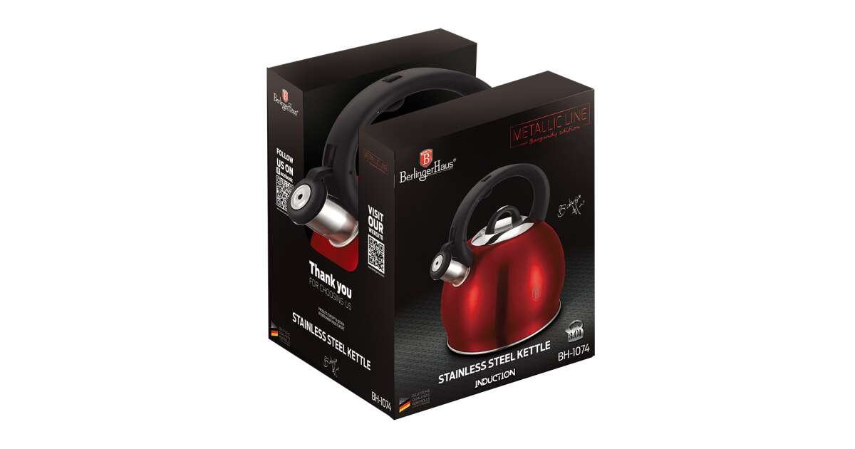 Berlinger Haus Metalik Seri Burgonya Sürümü çaydanlık, 3 l, bordo, BH-1074NO-2-6 108400534