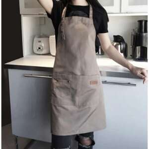 Şorţ din pânză bej cu buzunar, 65x70 cm - Șorțuri