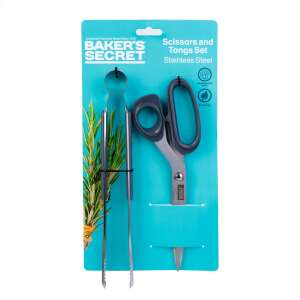 Set de foarfece și clește Baker's Secret, foarfece de bucătărie din oțel inoxidabil și clește pentru grătar, gătit și pregătirea alimentelor - Foarfece de bucătărie