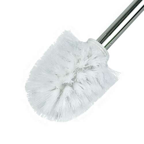 Fehér WC kefe krómozott nyéllel, WC kefe - 27 x 7,5 x 7,5 cm - fehér