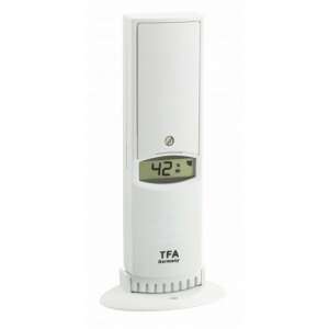 TFA Germany WEATHERHUB SmartHome rendszer adója, hőmérséklet és páratartalom érzékelő, digitális kijelző, fehér - TFA