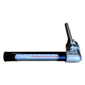 Ipari kis könyök fémtokos hőmérő rozsdamentes benyúlóval -35+50°C 100mm