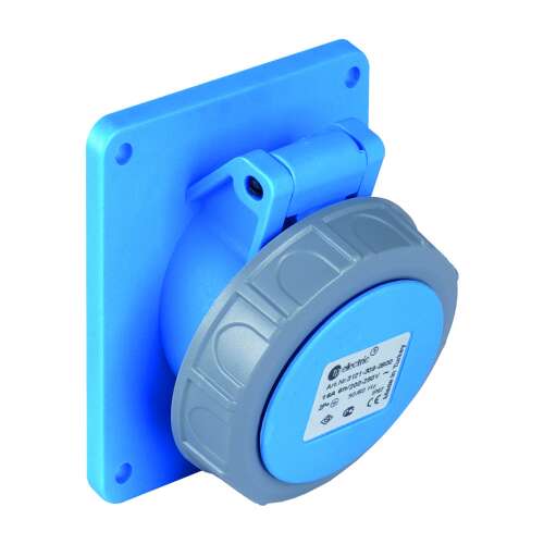 3x16A IP67 vízálló ferde dugalj, kék és szürke színben, kültéri használatra