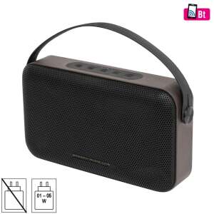 SAL BT4000 wireless speaker, black, with handle, front view - Headphone and Bluetooth Speaker
