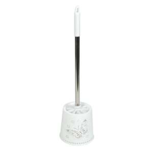 Perie de toaletă și suport alb cu design de fluture - Bewello