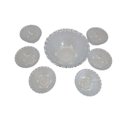 Üveg tál szett, 6 db kis tál és 1 db nagy tál