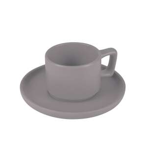 Sada espresso šálok a podšálok Berlinger Haus Taupe Collection, sivá kamenina, 100ml - Servírovanie