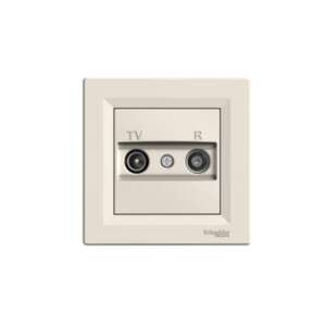 Schneider Electric Asfora TV-R 4dB átmenő fali aljzat, bézs - Asfora