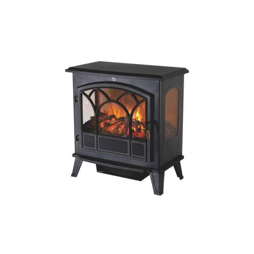 Home FKK 04 szabadon álló elektromos kandalló, valósághű lánghatással és fekete kivitelben.