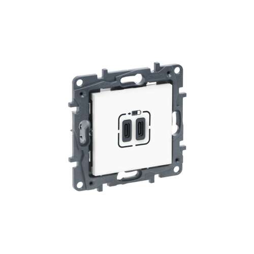 Legrand Niloe Step Doppel USB-C Steckdose, weiß, 3A Ladeanschluss