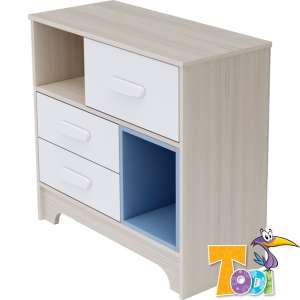 Todi Ice Cream 3 fiókos Komód - woodline #krém-kék 30307931