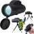 StartONTeam™ monocular telescope with tripod and smartphone adapter, used for birdwatching