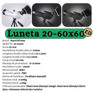 StartONTeam Eagle 20-60x60 luneta de observare cu adaptor pentru smartphone, trepied și husă de transport - Binocluri