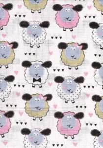 Textil pelenka 1db - Bárány #sárga-rózsaszín 30308112
