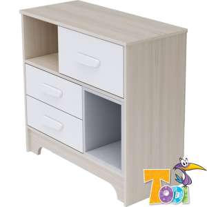 Todi Ice Cream 3 fiókos Komód - woodline #krém-szürke 30309072