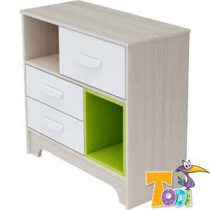 Todi Ice Cream 3 fiókos Komód - woodline #krém-zöld 30311879