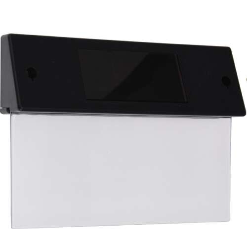 Napelemes házszám tábla LED világítással, fekete, modern dizájn