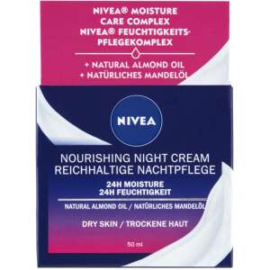 NIVEA 24H Cremă de noapte hidratantă și regenerantă pentru piele uscată și sensibilă 50 ml 108434004 - Frumusețe și sănătate