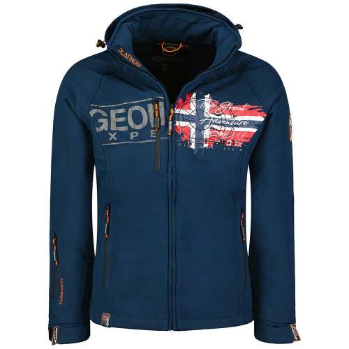 GEOGRAPHICAL NORWAY TRUSTY férfi softshell dzseki sötétkék színben norvég zászló mintával 