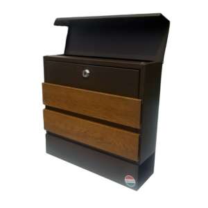 Proiectarea gardului cutiei poștale III. Decor lemn Nero-Stejar auriu 108506205 - Cutii postale