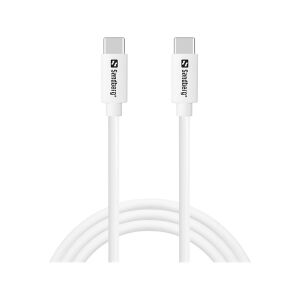 Kabel ładujący Sandberg USB-C do USB-C 65W 1m Biały - Kabel USB