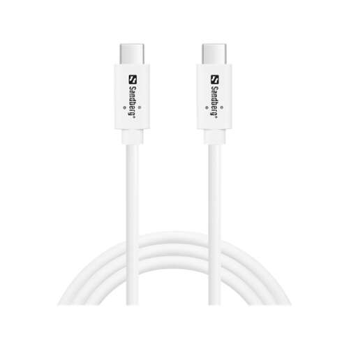 Sandberg USB-C - USB-C kábel, 1 méter, fehér