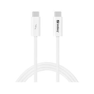 Sandberg USB-C - USB-C kábel, 1 méter, fehér, USB4 Gen 3x2, 40 Gbps, 240W - Sandberg