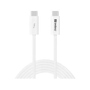 Sandberg USB-C - USB-C kábel, 2 méter, fehér, USB4 Gen 3x2, 40 Gbps, 240W PD - Sandberg