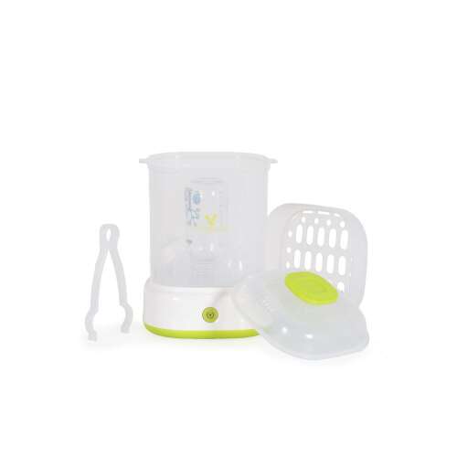 Moni Presto cumisüveg sterilizáló, zöld, csipesszel, cumisüveg sterilizáló, cumisüveg sterilizálás, cumisüveg, cumisüvegek, sterilizáló, zöld sterilizáló