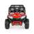 A Moni Bo fast utv elektromos gyerek autó elülső nézete, piros fekete kerekekkel és váz