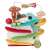 FreeON free2play interaktív zenélő fa játék babáknak és kisgyermekeknek, zongorával, xilofonnal, gyöngyös labirintussal és csúszdával, oldalnézet