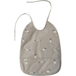 Petu Petu Pingvin előke zsebbel, szürke pingvin mintával - Előke, büfikendő