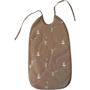 Petu Petu hosszú előke, barna színű, mackós mintával, csecsemőknek és kisgyermekeknek - Előke, büfikendő