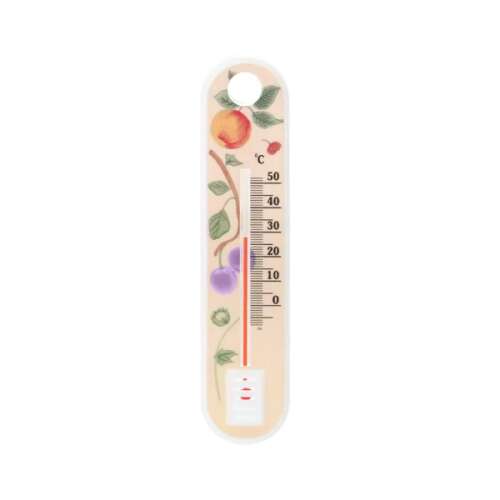Szobai hőmérő gyümölcsös mintával, Celsius fokban mér, 19 x 4,5 x 1 cm - Szobahőmérő