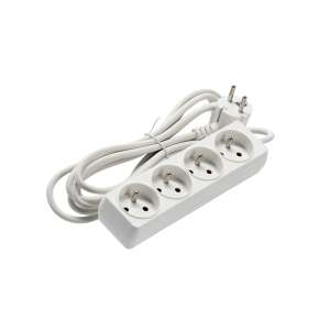 Biely 4-cestný rozbočovač s 3 metrovým káblom - Káble a príslušenstvo