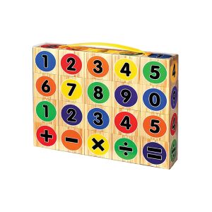 Oktatójáték - számok, szavak, matematikai jelek - 20 részes, drevená súprava vzdelávacích kociek - Nonbrand Hračky pre rozvoj škôlkarov
