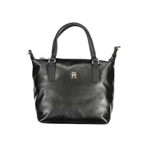 Tommy Hilfiger schwarze Handtasche mit goldenem Logo - Handtaschen