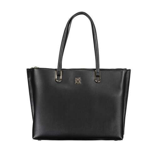 Czarna torba typu tote Tommy Hilfiger, widok z przodu
