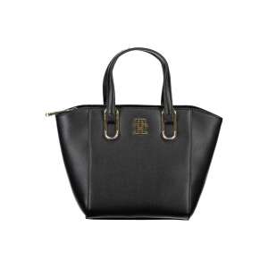 Tommy Hilfiger schwarze Handtasche mit goldenem Logo - Handtaschen