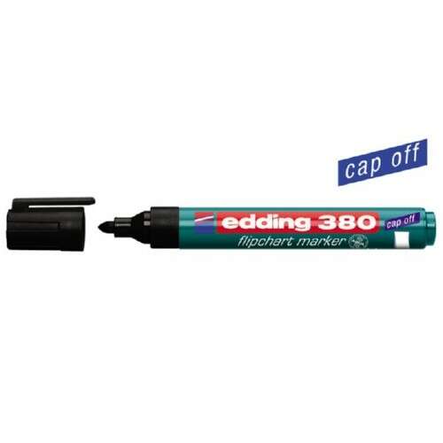 EDDING 380 čierny flipchart marker, 1,5-3 mm šikmý hrot, bez uzáveru
