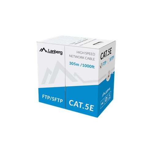 Cablu solid Lanberg FTP, CAT.5e, 305m, gri