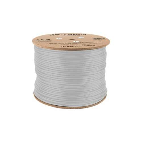 Kabel LANBERG UFTP Cat.6A, 305m, miedź lite, LSZH, szary, CPR fluke przeszły