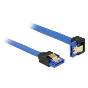 Delock SATA 6 Gb/s (M) - SATA 6 Gb/s (M) 50cm egyik oldalt lefelé hajlított kék SATA adatkábel 55988993 