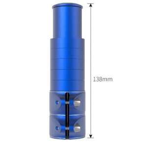 Blue aluminum bicycle stem riser, 138mm height - Other bicycle part