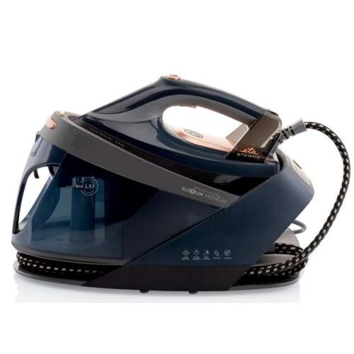 ETA Steamio 129090000 steam station, dark grey and blue, side view