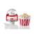 Ariete Party Time 2957.RD red and white popcorn maker with popcorn and measuring spoon
