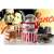 Ariete Party Time 2957.RD red and white popcorn maker with popcorn and movie theme background
