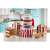 Ariete Party Time 2957.RD red and white popcorn maker with popcorn in bowls and boxes in a kitchen setting