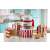 Ariete Party Time 2957.RD red and white popcorn maker with popcorn and popcorn boxes